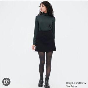 NWT Uniqlo Black Wool Blend Mini Skirt